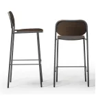 Tamborete de cozinha em madeira de carvalho e metal Made in Italy 2 peças - Saffia Viadurini