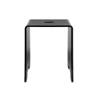 Penelope - Banqueta de banheiro de design em acrílico preto, fabricada na Itália. Viadurini