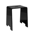 Penelope - Banqueta de banheiro de design em acrílico preto, fabricada na Itália. Viadurini