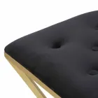 Banqueta alta quadrada design em ferro e tecido - Sillie Viadurini