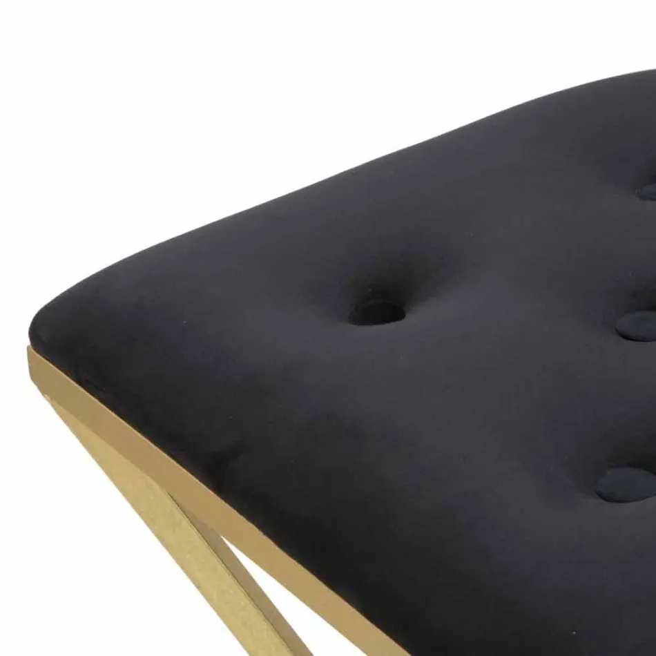 Banqueta alta quadrada design em ferro e tecido - Sillie Viadurini