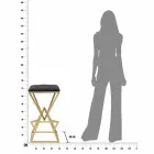 Banqueta alta quadrada design em ferro e tecido - Sillie Viadurini