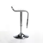 Banqueta Bar em Couro Sintético e Metal - Berchelio Viadurini