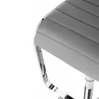 Banqueta Bar em Couro Sintético e Metal - Berchelio Viadurini