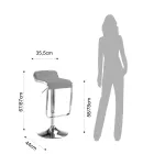 Banqueta Bar em Couro Sintético e Metal - Berchelio Viadurini