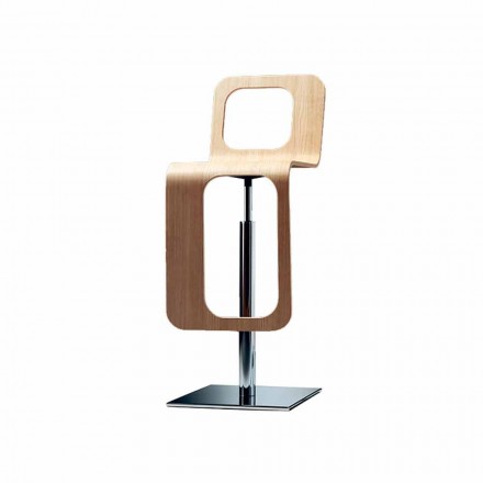 Banco de cozinha de design moderno em madeira de carvalho e metal - Signorotto Viadurini