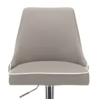 Banqueta de cozinha em couro ecológico e aço cromado Made in Italy - Nirvana Viadurini