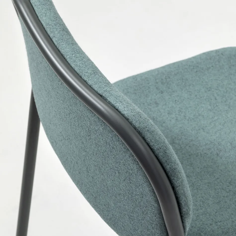 Tamborete de Cozinha em Tecido e Metal Made in Italy 2 Peças - Sangria Viadurini