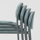 Tamborete de Cozinha em Tecido e Metal Made in Italy 2 Peças - Sangria Viadurini