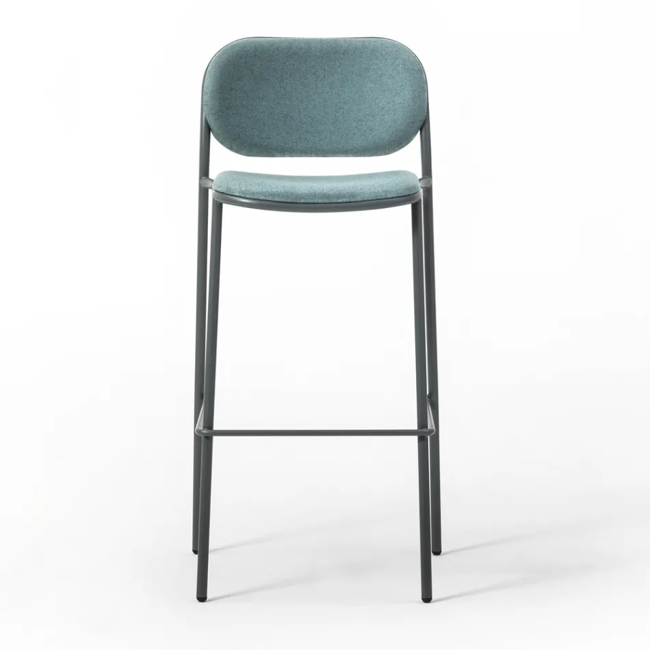 Tamborete de Cozinha em Tecido e Metal Made in Italy 2 Peças - Sangria Viadurini