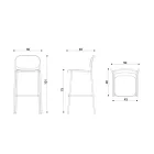 Tamborete de Cozinha em Tecido e Metal Made in Italy 2 Peças - Sangria Viadurini