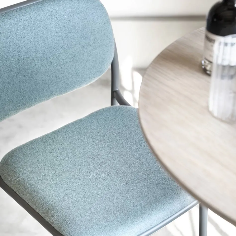 Tamborete de Cozinha em Tecido e Metal Made in Italy 2 Peças - Sangria Viadurini