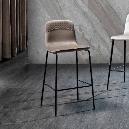 Banqueta de Cozinha em Veludo Colorido Design Moderno e Elegante - Bizet Viadurini