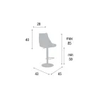 Banqueta de cozinha ajustável em altura em couro sintético fabricado na Itália - Toronto Viadurini