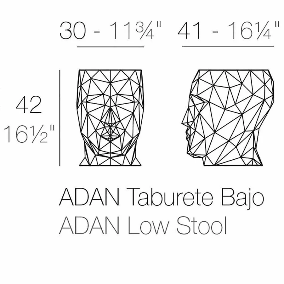 Tamborete exterior em forma de rosto num design moderno de Adan by Vondom Viadurini