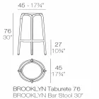 Brooklyn by Vondom fezes ao ar livre em polipropileno, H 76 cm Viadurini