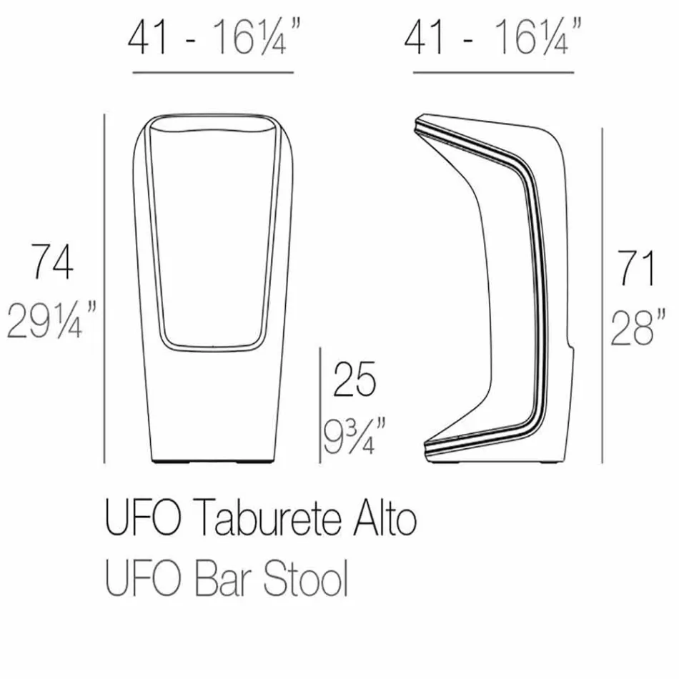 Ufo by Vondom banqueta exterior design moderno em polietileno Viadurini