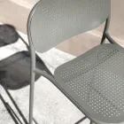 Banquinho de metal empilhável ao ar livre feito na Itália 2 peças - sinergia Viadurini