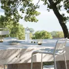 Banqueta externa empilhável em metal galvanizado fabricado na Itália - Amina Viadurini