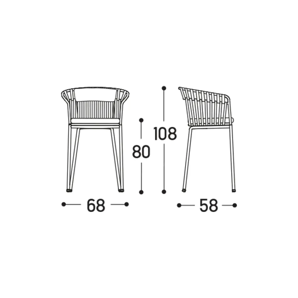 Tamborete de exterior em alumínio fabricado na Itália - Emmacross by Varaschin Viadurini