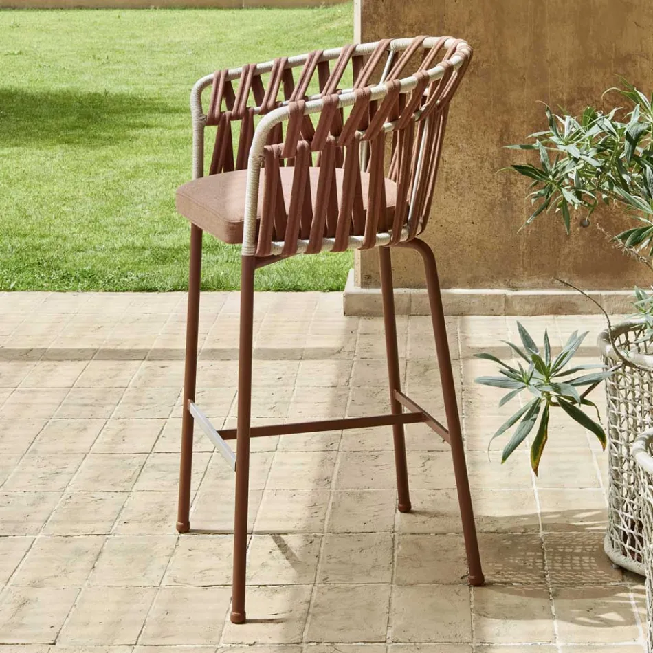 Tamborete de exterior em alumínio fabricado na Itália - Emmacross by Varaschin Viadurini