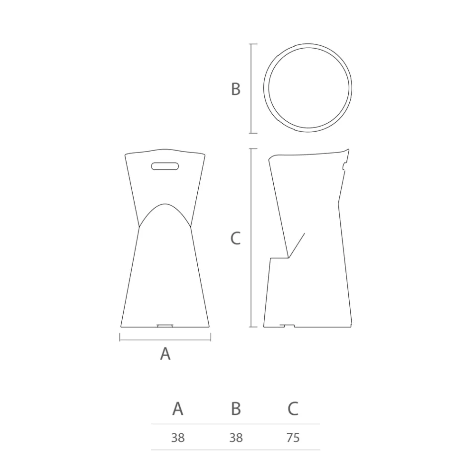 Banqueta Luminosa para Exterior em Polietileno Branco Made in Italy - Morango Viadurini