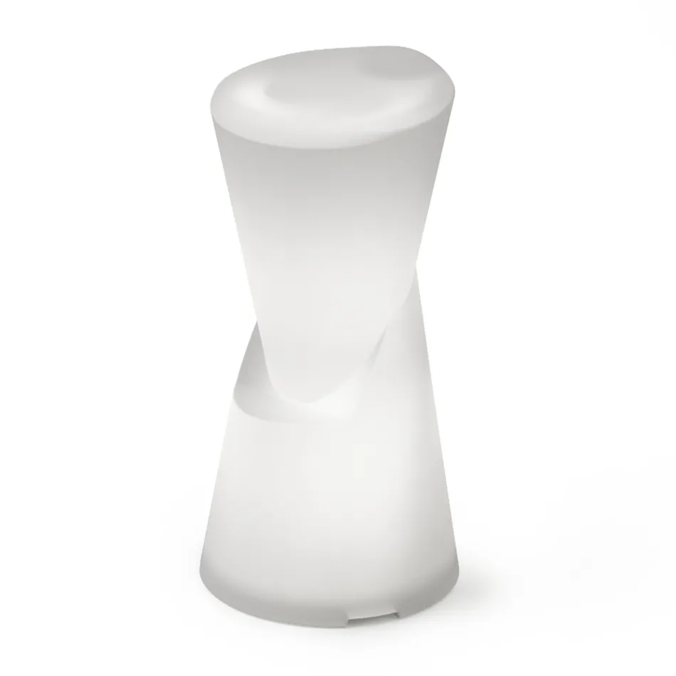 Banqueta Luminosa para Exterior em Polietileno Branco Made in Italy - Morango Viadurini