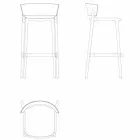 África H 95cm tamborete moderno ao ar livre por Vondom, em polipropileno Viadurini