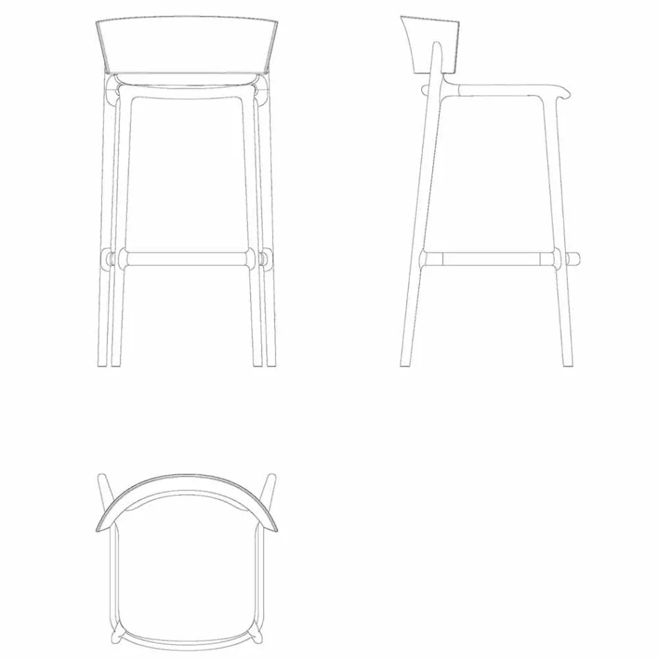 África H 95cm tamborete moderno ao ar livre por Vondom, em polipropileno Viadurini