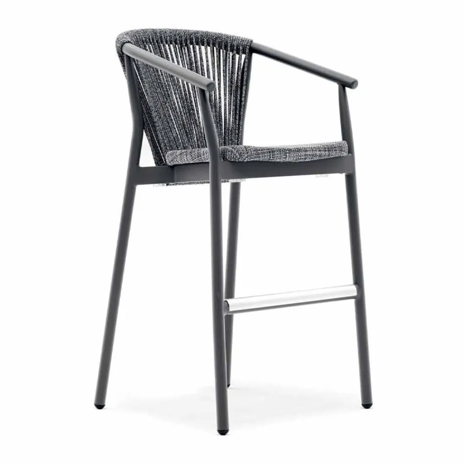 Tamborete de jardim empilhável de alumínio e tecido técnico - Smart por Varaschin Viadurini