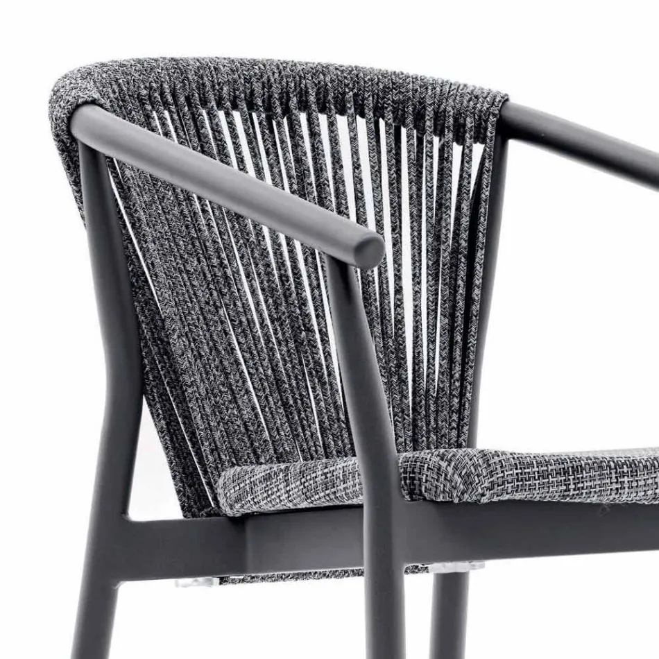 Tamborete de jardim empilhável de alumínio e tecido técnico - Smart por Varaschin Viadurini