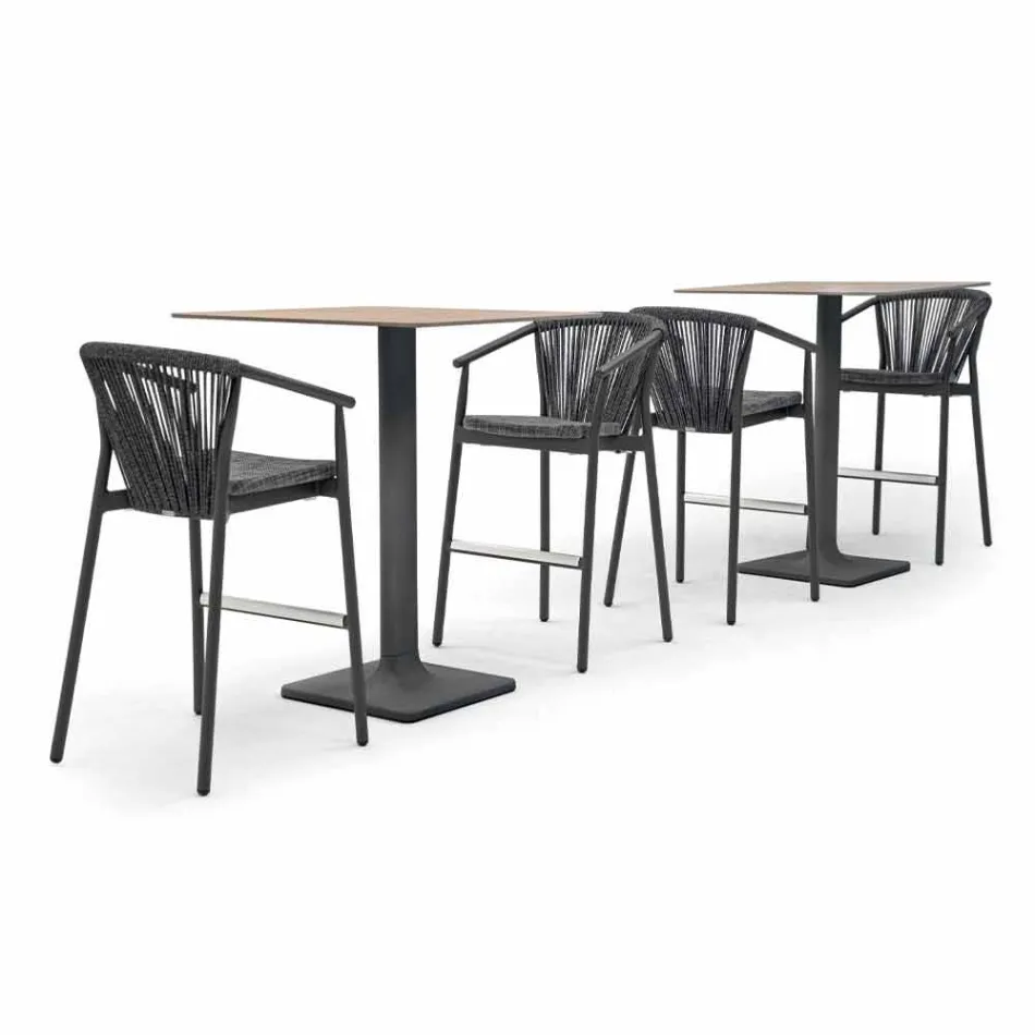 Tamborete de jardim empilhável de alumínio e tecido técnico - Smart por Varaschin Viadurini