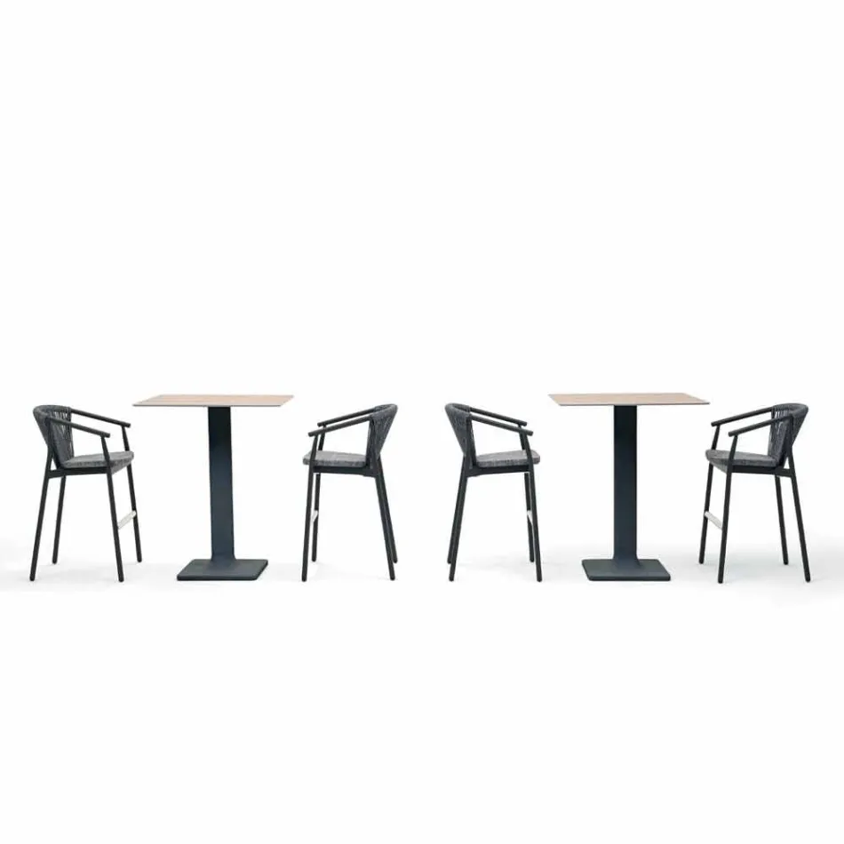 Tamborete de jardim empilhável de alumínio e tecido técnico - Smart por Varaschin Viadurini