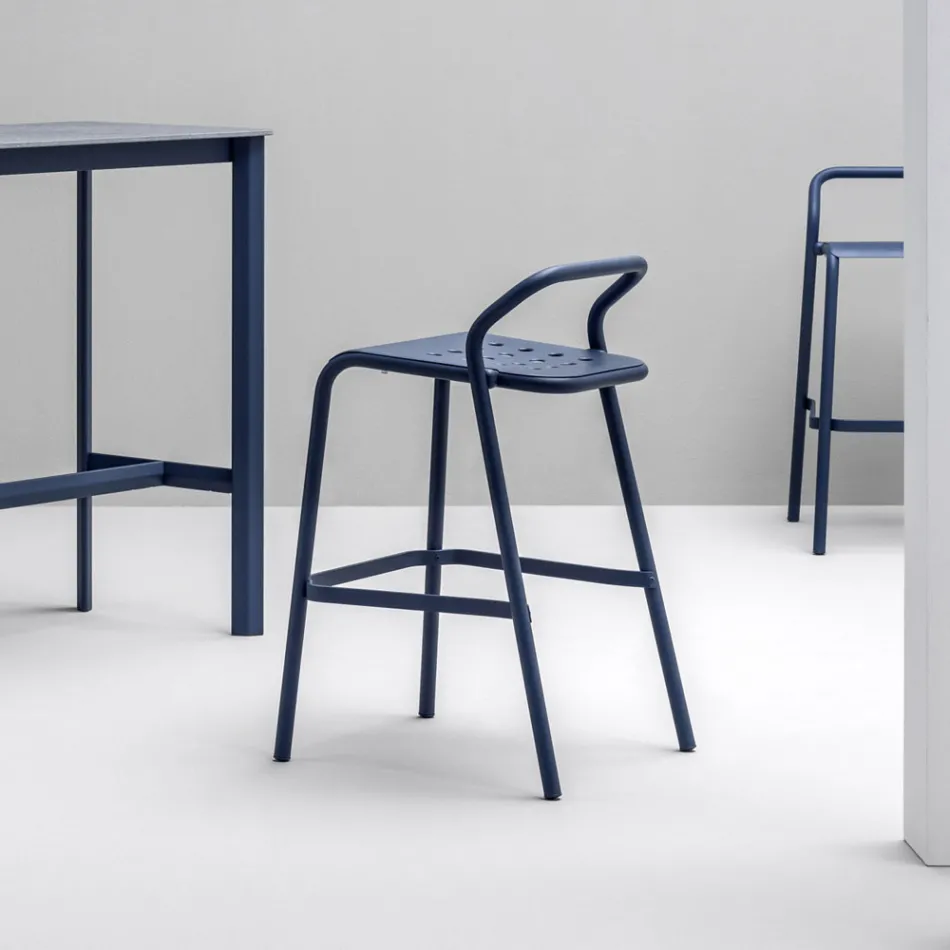 Banco de jardim com concha de alumínio feito na Itália - Noss por Varaschin Viadurini