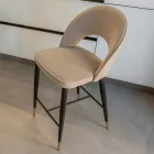 Banqueta para Sala com Estrutura Metálica e Pontas em Latão Galvânico - Sergei Viadurini