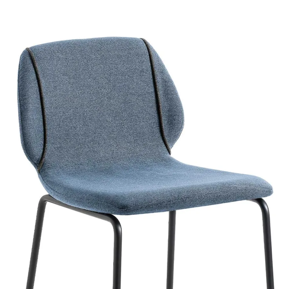 Banqueta de sala de estar elegante e moderna em tecido com borda - Scarat Viadurini