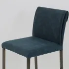 Banqueta de sala de estar em couro sintético e estrutura em Nikel Made in Italy - Cleto Viadurini