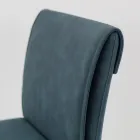 Banqueta de sala de estar em couro sintético e estrutura em Nikel Made in Italy - Cleto Viadurini