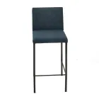 Banqueta de sala de estar em couro sintético e estrutura em Nikel Made in Italy - Cleto Viadurini