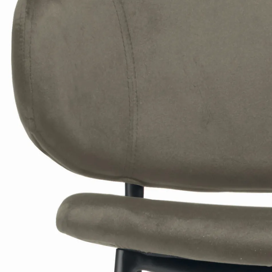 Banqueta para sala em aço e veludo Made in Italy - Rimini Viadurini