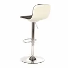 Banqueta Design com Elevador a Gás em Tecido e Metal Cromado, 2 Peças - Cromado Viadurini