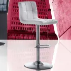 Banqueta de design moderno elevável, assento de couro sintético - Delfina Viadurini