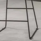 Banqueta de Design Moderno com Trenó de Metal Pintado - Ines Viadurini