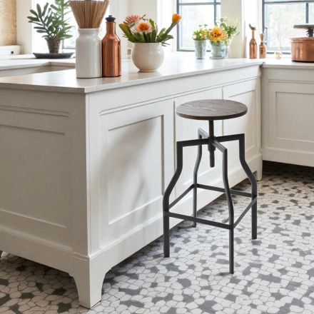 Banco de design moderno em metal e madeira ajustável Livorno2 Viadurini