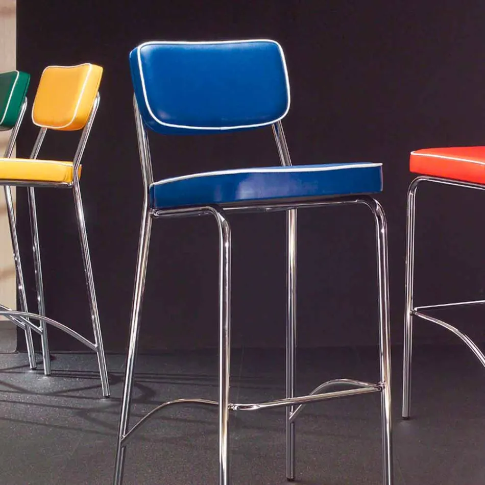 Projeto de banquinho de 50 anos em graffiti eco-couro Unica Viadurini