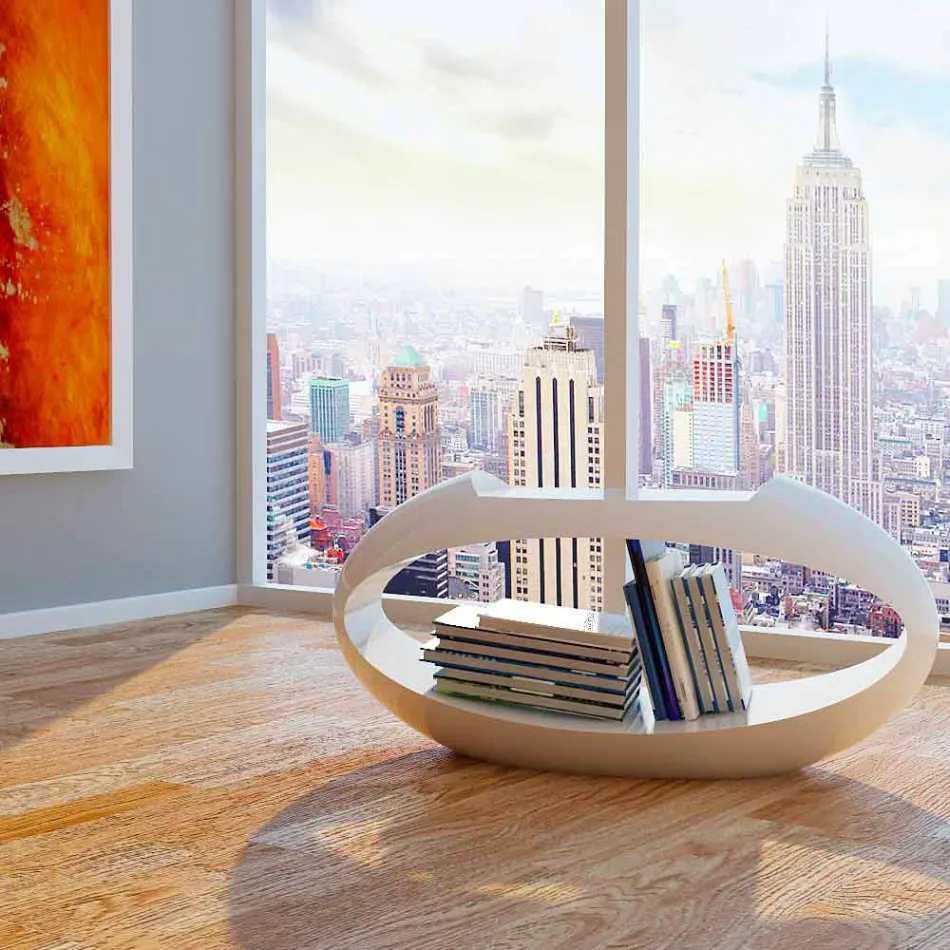 Banqueta design com biblioteca integrada Ellix made in Italy Viadurini