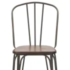 Banqueta Design Moderno em Estilo Industrial em Ferro e Madeira, 2 Peças - Erika Viadurini