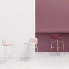 Banqueta Luxo Forrada em Tecido com Base Metálica Fabricada na Itália - Molde Viadurini