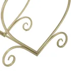 Banqueta baixa de ferro dourado com assento forrado de tecido - Dimentico Viadurini