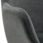 Banqueta Fixa com Assento Estofado e Base em Aço Fabricado na Itália - Arona Viadurini